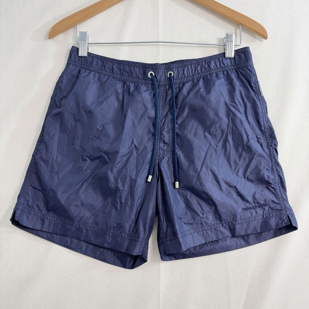 $195 Prince & Bond Short Navy Blue Easton Swim Short Size 30